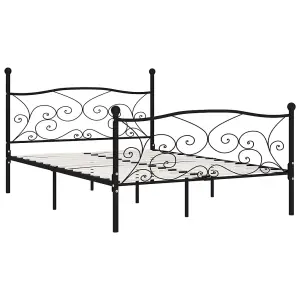 Berkfield Bed Frame with Slatted Base Black Metal 120x200 cm