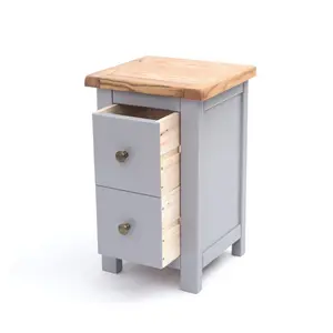 Aubusson 2 Drawer Bedside Table Grey