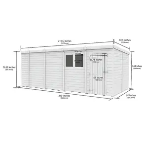 DIY Sheds 18x8 Pent Shed - Single Door Without Windows