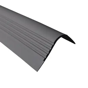 Stair anti slip nosing rubber angle step edge PVC RDT 150cm dark gray