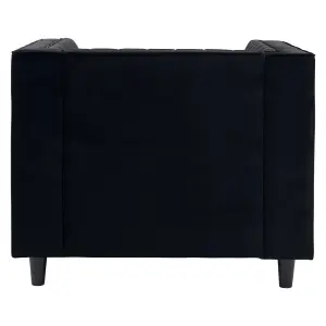 Interiors by Premier Farah Black Velvet Chair