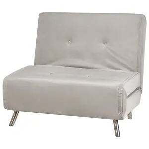 Sofa Bed FARRIS Light Grey Velvet