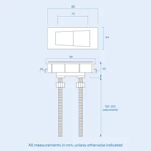 Nes Home Modern Dual Flush Toilet Cistern Push DIY Replacement Button Chrome Rectangle