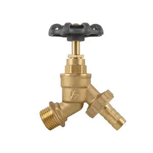 1/2" bsp male inlet garden outdoor brass bib tap with dial handle,1/2" hose barb