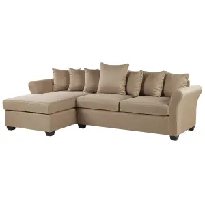 Right-Hand Corner Sofa VIKNA Beige Fabric Right Hand