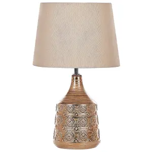 Ceramic Table Lamp Golden Brown WARI