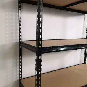 Garage Shelving 122cm Wide & 183cm High Heavy Duty 5 Tier Multipurpose Metal Racking Unit  or Warehouse Shelving Storage in Black