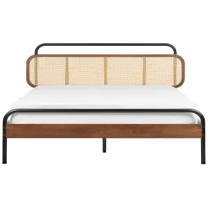 Wooden EU Super King Size Bed Dark BOUSSICOURT