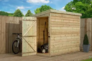 Empire 2000 Pent 7x5 pressure treated tongue and groove wooden garden shed door left side panel (7' x 5' / 7ft x 5ft) (7x5)