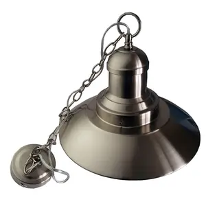 Hanging Ceiling Pendant Lamp & 2x Matching Wall Light Industrial Satin Nickel