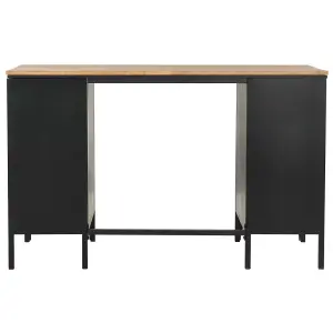 Berkfield Double Pedestal Desk Solid Firwood and Steel 120x50x76 cm