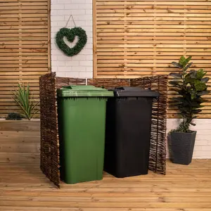 1.16m x 1.22m Double Garden Patio Willow Wheelie Bin Screen Hideaway