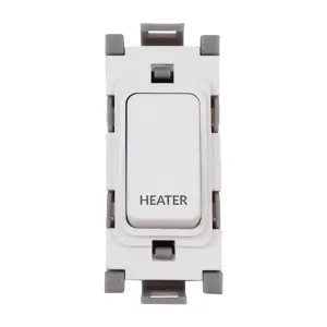 Deta G3563 Grid Switch 20 Amp Double Pole marked Heater (White)