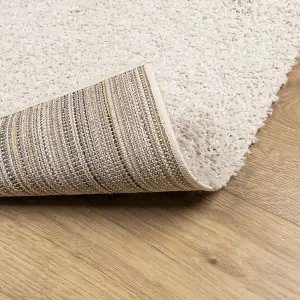 Shaggy Rug PAMPLONA High Pile Modern Cream 240x240 cm