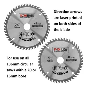 Saxton TCT136MXA  TCT Circular Blade 136mm Pack A