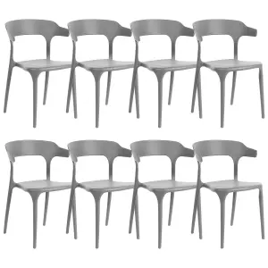 Set of 8 Dining Chairs GUBBIO Dark Grey