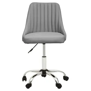 Interiors by Premier Brent Grey Leather Effect Home Office Chair