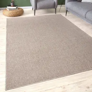 THE RUGS Solid Design Low Pile Living Room Rugs in Beige Flex Collection 1000BE