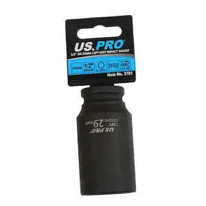 US PRO Tools Single 1/2" DR 29MM 12PT Deep Impact Socket 3781