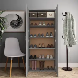 Shoe Cabinet Grey Sonoma 80x35.5x180 cm Engineered Wood