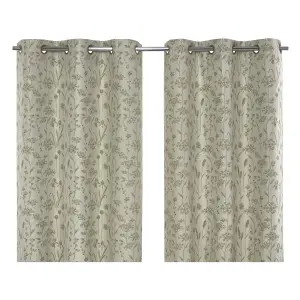 Otema Light green Herbarium Lined Eyelet Curtain (W)167cm (L)228cm, Pair