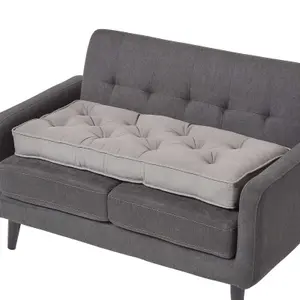 Homescapes Charcoal Grey Cotton 2 Seater Booster Cushion