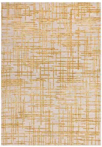 Modern Yellow Abstract Easy to Clean Rug for Living Room & Bedroom-200cm X 290cm