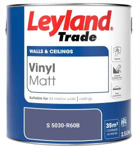 Leyland Trade Vinyl Matt Walls & Ceilings Emulsion Paint (S 5030-R60B) 2.5L