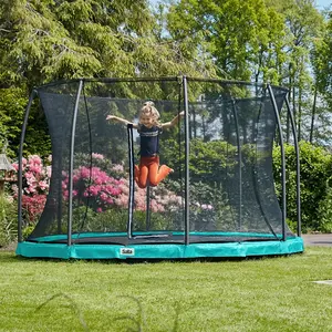 10ft Salta Green Comfort Edition InGround Round Trampoline with Enclosure