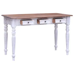 Berkfield Desk with Drawers White 117x57x75 cm Solid Reclaimed Wood