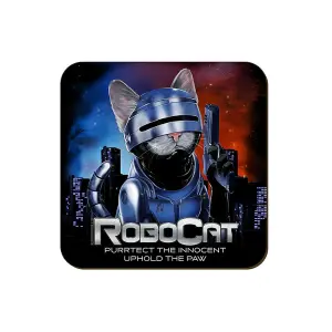 Horror Cats RoboCat Coaster Blue/Red (One Size)