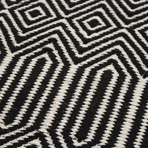 Black/White Geometric Handmade Modern Wool Easy To Clean Rug Dining Room Bedroom And Living Room-160cm X 230cm