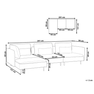 Right Hand Modular Fabric Corner Sofa Grey EGERIS