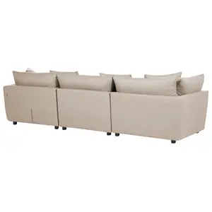 3 Seater Fabric Sofa Beige SIGTUNA