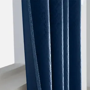 Temple Velvet 90" x 72" Navy (Ring Top Curtains)