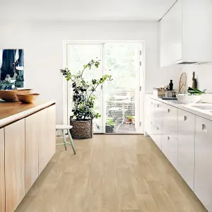 Beige 532 Contract Wood EffectCommercial Vinyl Flooring For Office, Shop, Waterproof Lino Flooring-2m(6'6") X 4m(13'1")-8m²