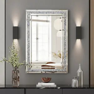 Decorative Wall Mounted Mirror Large Rectangular Silver Mirror 60*80cm