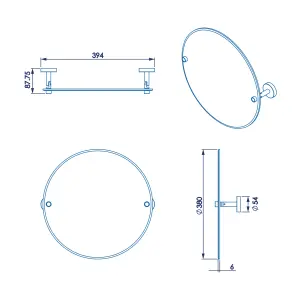 Croydex Flexi-Fix Metra Chrome effect Round Wall-mounted Bathroom & WC Mirror (H)45cm (W)45cm