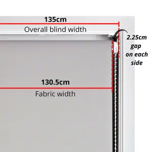 Furnished Daylight Roller Blind with Square Eyelets - Trimmable Dark Grey, 135cm x 210cm