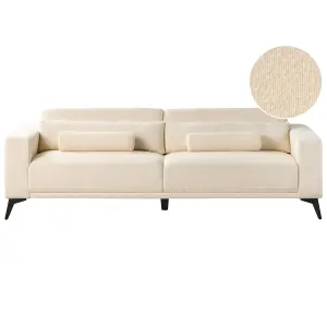 3 Seater Boucle Sofa Off-White ANGE