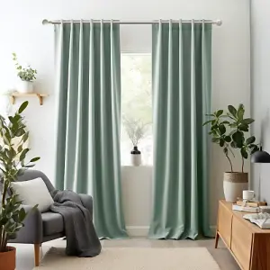 Duck Egg Eyelet Curtains - Thermal Blackout Curtains  - 46" x 72" Drop - 2 Panel