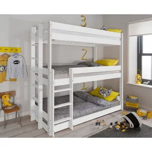 Henrik Triple Bed Bunk Triple Sleeper In Classic White