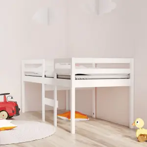 Berkfield High Sleeper Bed White 80x200 cm Solid Wood Pine