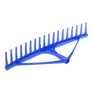 Plastic Garden Rake for Hay, Leaves, Lawn, 63 cm / 25 in with 18 Tins, Ideal Gardening Tool (No Handle)