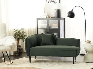 Left Hand Boucle Chaise Lounge Dark Green CHEVANNES