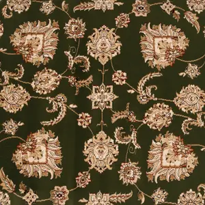 Gold Green Classical Oriental Floral Area Rug 240cm x 330cm