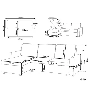 Right-Hand Corner Sofa NESNA Light Grey Fabric Right Hand