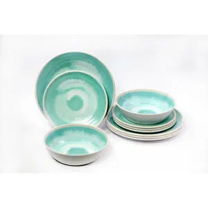 Sussman Melamine Dinnerware - Service for 4 Aqua