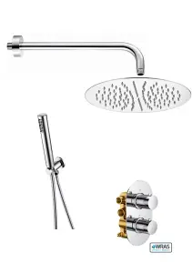 Aquarius RainLux Round Chrome 2 Outlet Shower Bundle