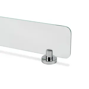 Croydex Metra Polished Chrome effect Wall-mounted Bathroom Shelf (D)13.4cm (H)5.4cm (L)59cm